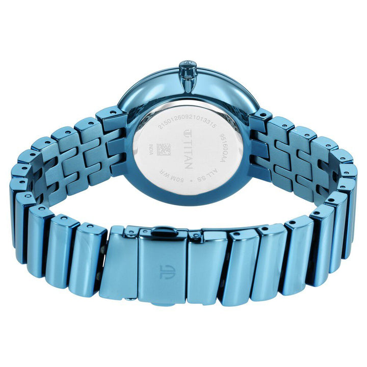 Titan Purple Unending Beauty Blue Dial Analog Stainless Steel Strap Watch for Women - The Watch Factory ®