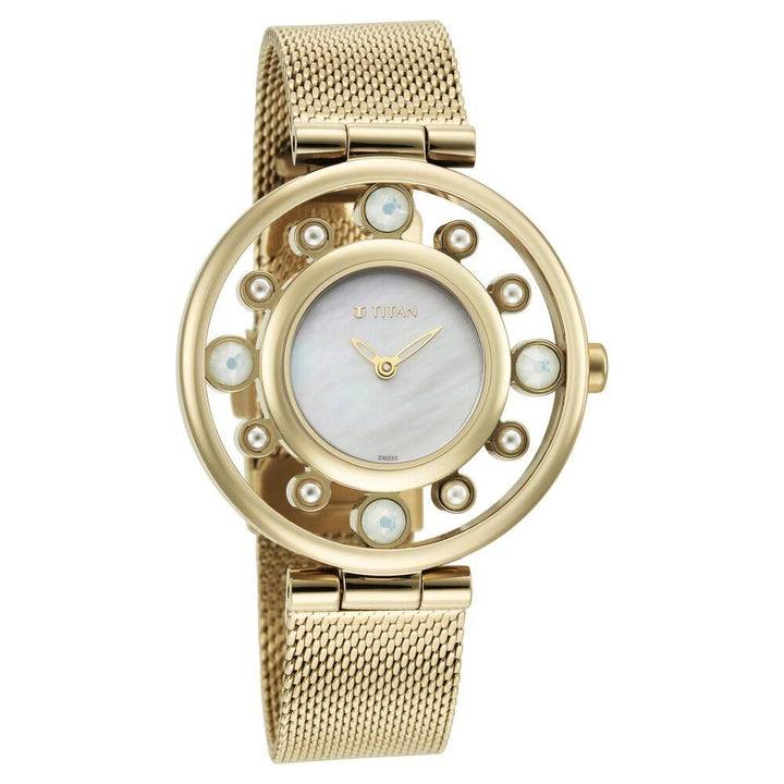 Titan Purple Unending Beauty Mother Of Pearl Dial Women Watch With Stainless Steel Strap - The Watch Factory ®