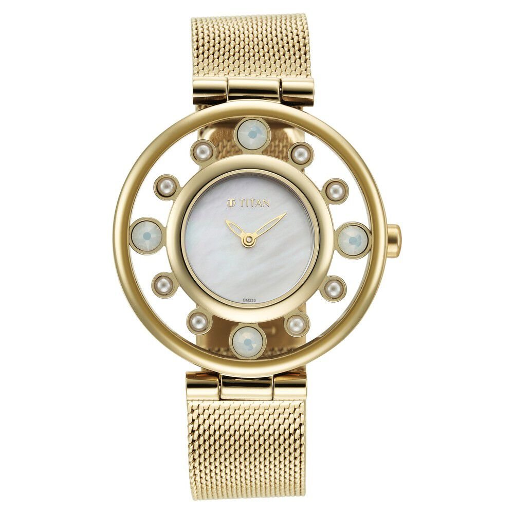 Titan Purple Unending Beauty Mother Of Pearl Dial Women Watch With Stainless Steel Strap - The Watch Factory ®