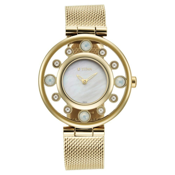 Titan Purple Unending Beauty Mother Of Pearl Dial Women Watch With Stainless Steel Strap - The Watch Factory ®