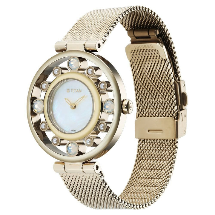 Titan Purple Unending Beauty Mother Of Pearl Dial Women Watch With Stainless Steel Strap - The Watch Factory ®