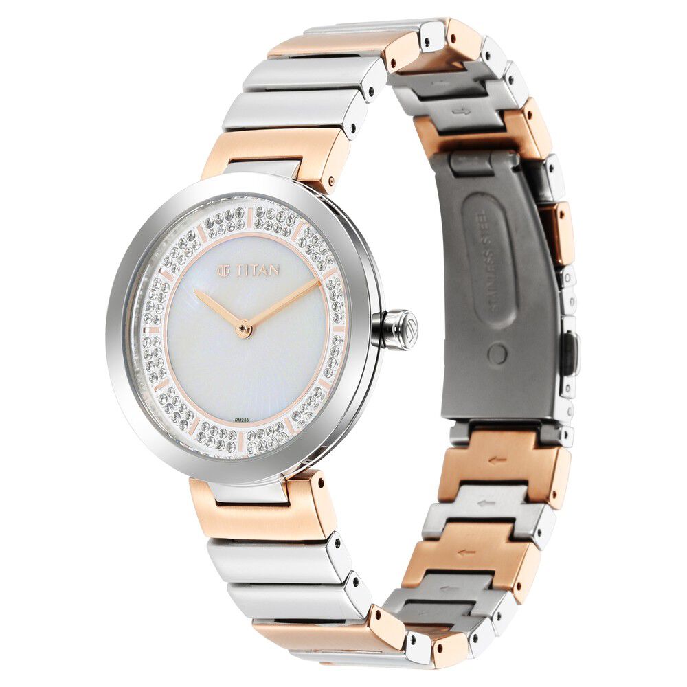 Titan Purple Unending Beauty Mother Of Pearl Analog Stainless Steel Strap watch for Women - The Watch Factory ®