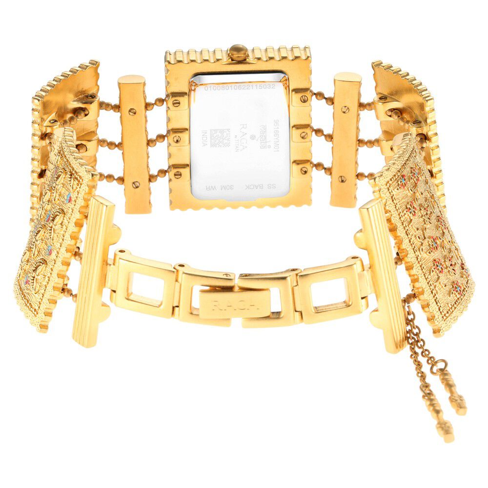 Titan Raga X Masaba Golden Dial Women Watch With Metal Strap NS95166YM01