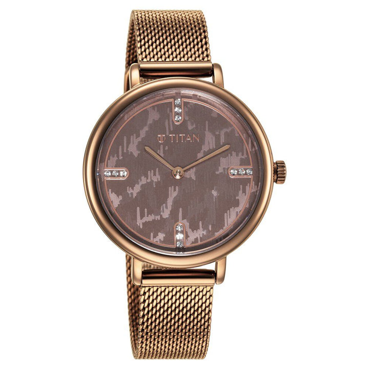 Titan Purple Valentines Day Collection Multicoloured Dial Analog Stainless Steel Strap Watch for Women NR95175QM01