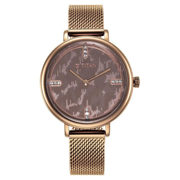 Titan Purple Valentines Day Collection Multicoloured Dial Analog Stainless Steel Strap Watch for Women NR95175QM01