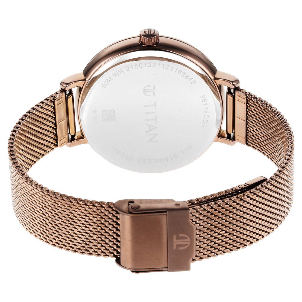 Titan Purple Valentines Day Collection Multicoloured Dial Analog Stainless Steel Strap Watch for Women NR95175QM01