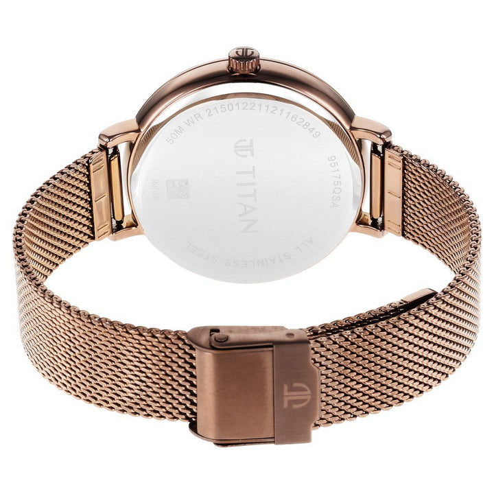 Titan Purple Valentines Day Collection Multicoloured Dial Analog Stainless Steel Strap Watch for Women NR95175QM01