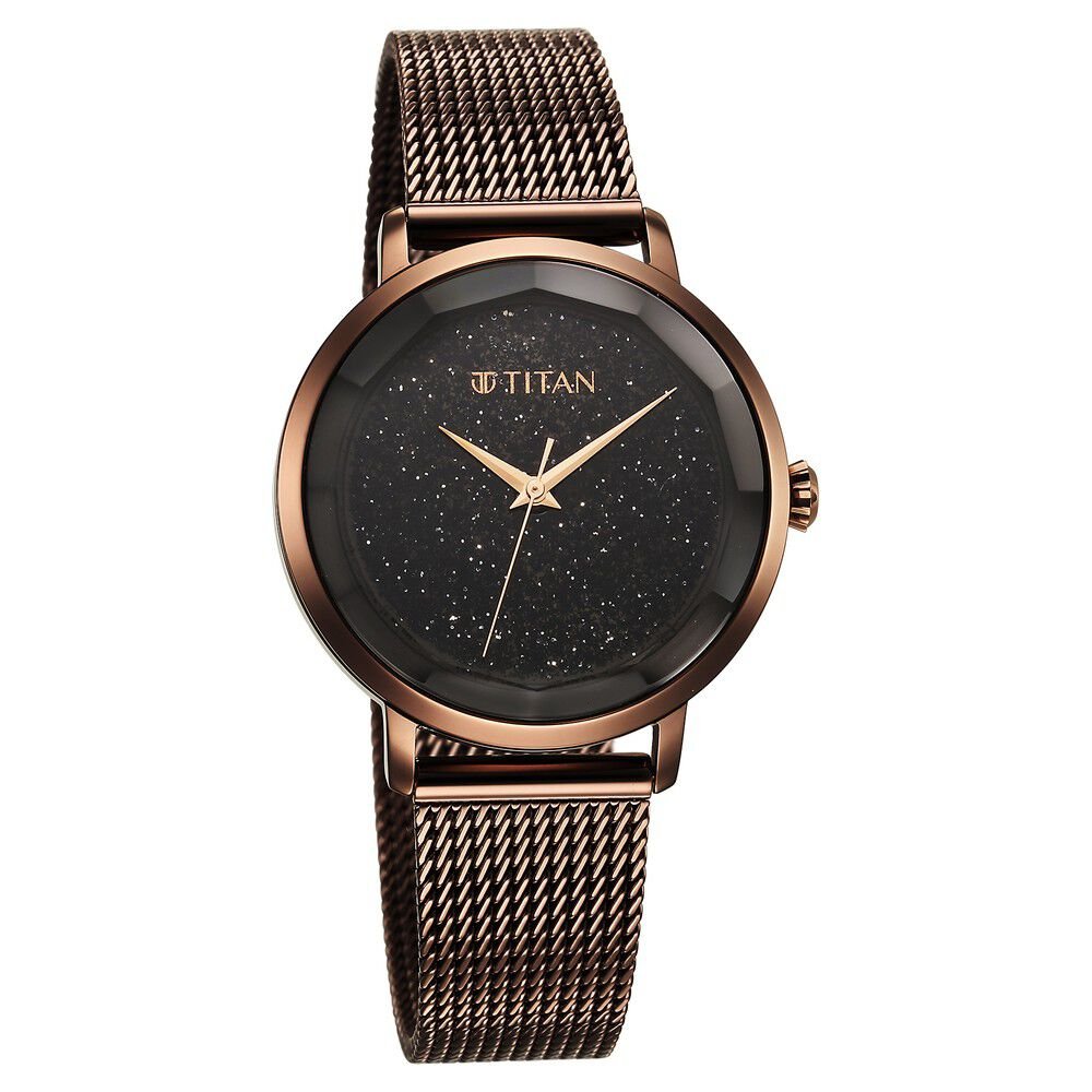 Titan Workwear Quartz Analog Black Dial Stainless Steel Strap Watch for Women - The Watch Factory ®