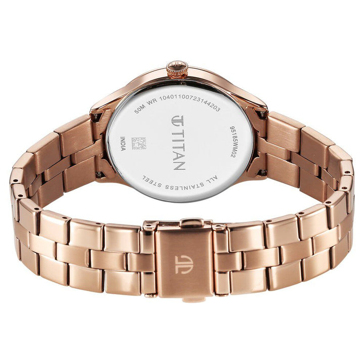 Titan Workwear Quartz Analog White Dial Stainless Steel Strap Watch for Women - The Watch Factory ®