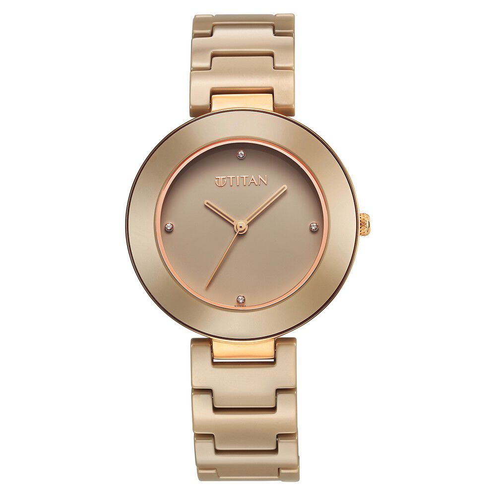 Titan Purple Ceramics Pink Dial Analog Ceramic Strap watch for Women - The Watch Factory ®