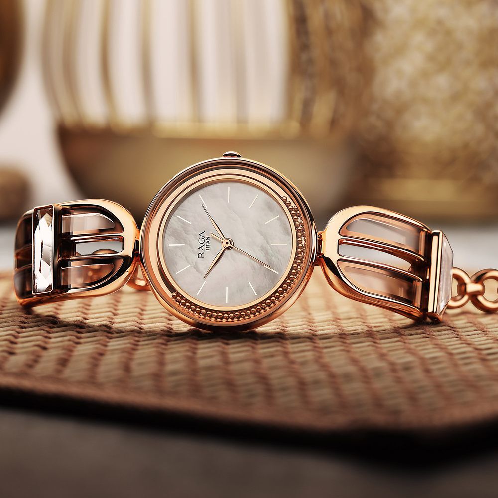 Titan Raga Delight Mother Of Pearl Dial Women Watch With Metal Strap - The Watch Factory ®