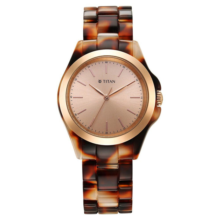 Titan Fashion Acetate Rose Gold Dial Analog Acetate Strap Watch for Women - The Watch Factory ®