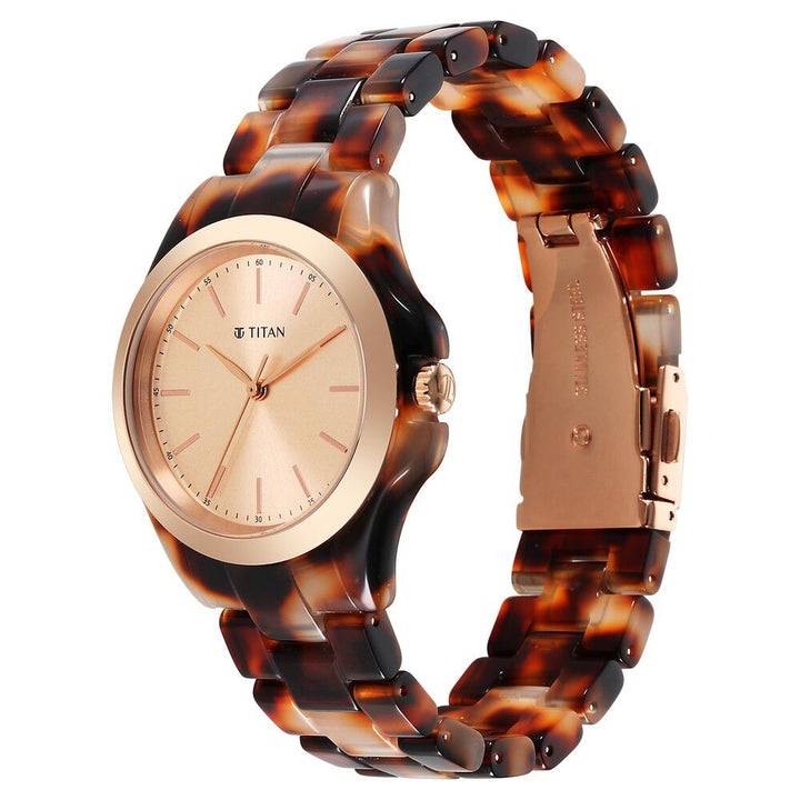 Titan Fashion Acetate Rose Gold Dial Analog Acetate Strap Watch for Women - The Watch Factory ®