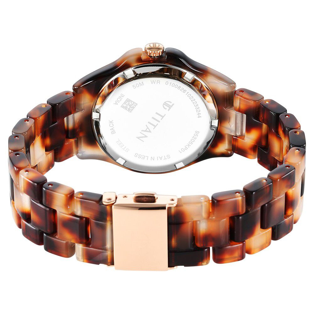 Titan Fashion Acetate Rose Gold Dial Analog Acetate Strap Watch for Women - The Watch Factory ®
