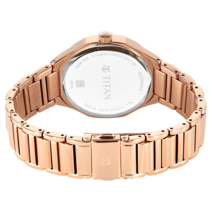 Titan Purple Glitz Rose Gold Dial Analog Stainless Steel Strap Watch for Women - The Watch Factory ®