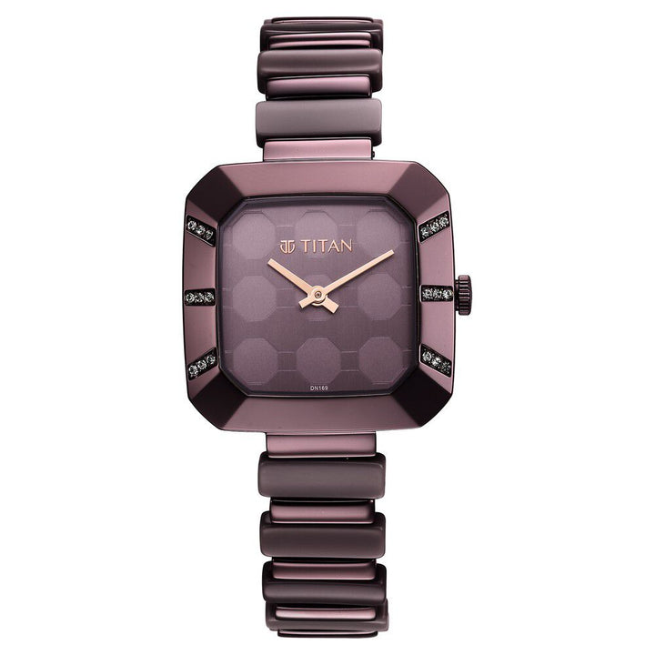 Glitz Purple Dial Metal & Plastic Strap Watch for Women - The Watch Factory ®