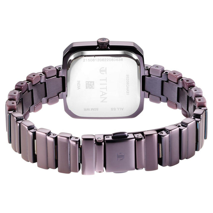 Glitz Purple Dial Metal & Plastic Strap Watch for Women - The Watch Factory ®