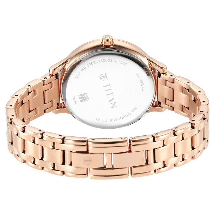 Glitz Rose Gold Dial Stainless Steel Strap Watch for Women - The Watch Factory ®