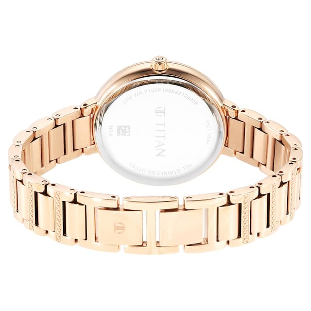 TITAN Glitz Rose Gold Dial Stainless Steel Strap Watch for Men 95211WM01 / NS95211WM01