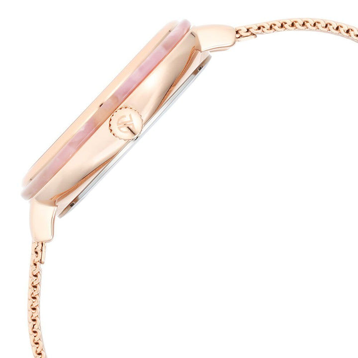 Glitz Rose Gold Dial Stainless Steel Strap Watch for Women - The Watch Factory ®