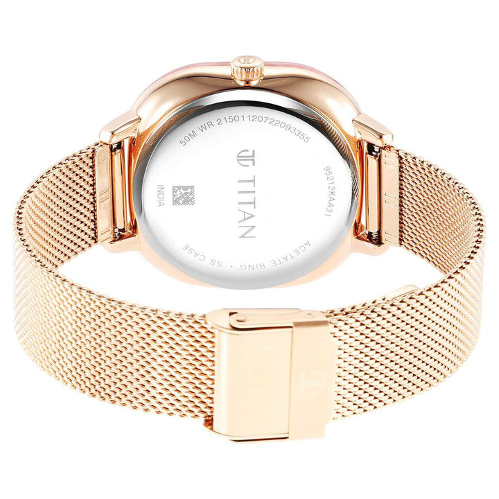 Glitz Rose Gold Dial Stainless Steel Strap Watch for Women - The Watch Factory ®