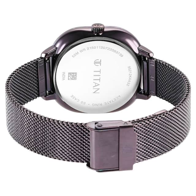TITAN Glitz Purple Dial Stainless Steel Strap Watch for Women 95212KM02 / NS95212KM02