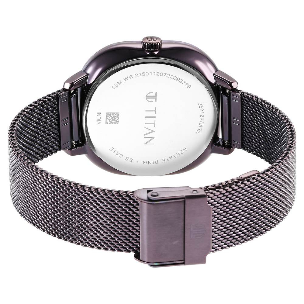Glitz Purple Dial Stainless Steel Strap Watch for Women - The Watch Factory ®