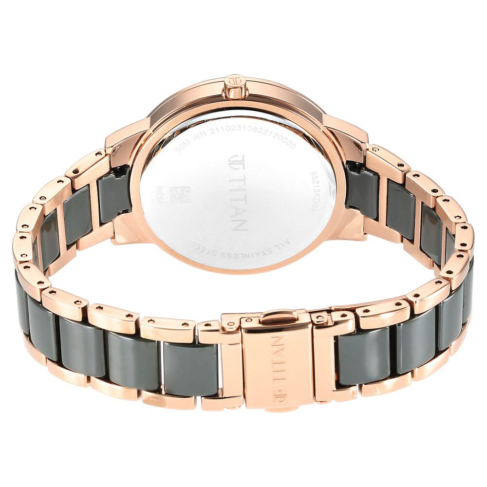 Titan Purple Ceramics Green Dial Analog Steel and Ceramic Strap watch for Women - The Watch Factory ®