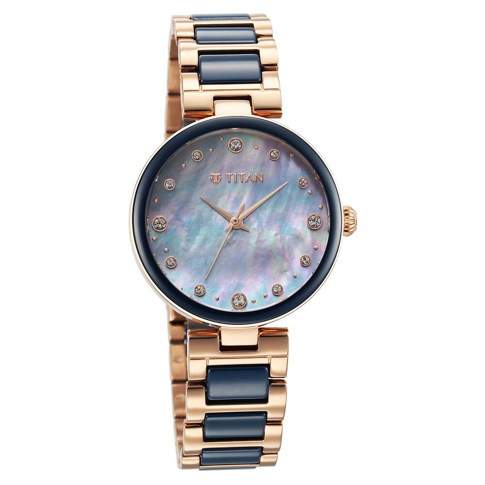 Titan Purple Ceramics Blue Dial Watch for Women - The Watch Factory ®