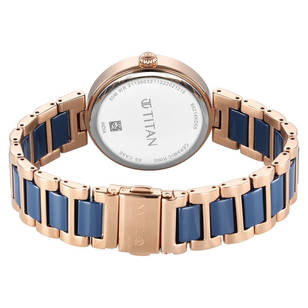 Titan Purple Ceramics Blue Dial Watch for Women - The Watch Factory ®