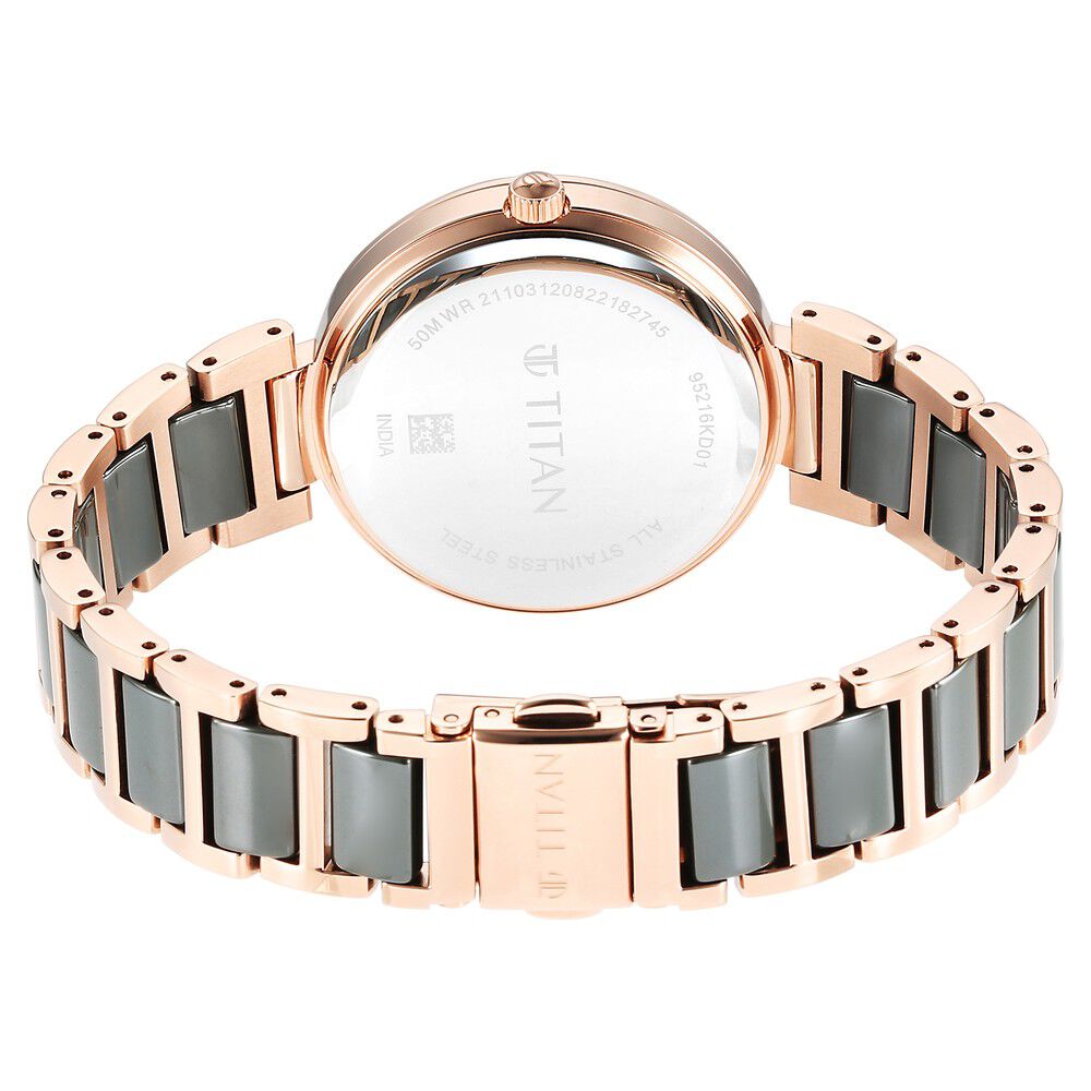 Purple Ceramics Green Dial Steel & Ceramic Strap Watch for Women - The Watch Factory ®