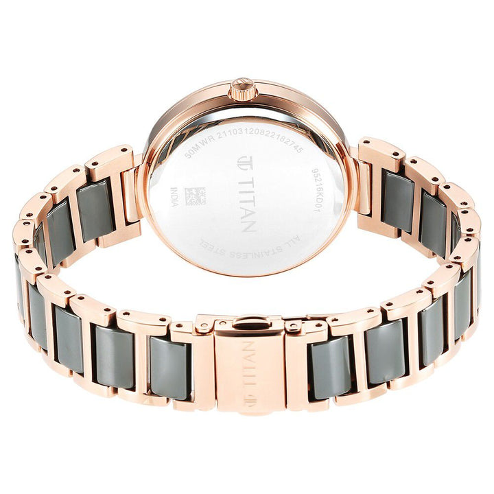 Purple Ceramics Green Dial Steel & Ceramic Strap Watch for Women - The Watch Factory ®