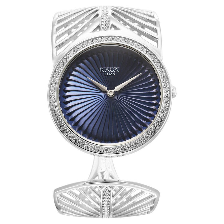 Titan Raga Silver Quartz Analog Blue Dial With Sterling Silver Metal Strap And Case Watch For Women (Small) - The Watch Factory ®
