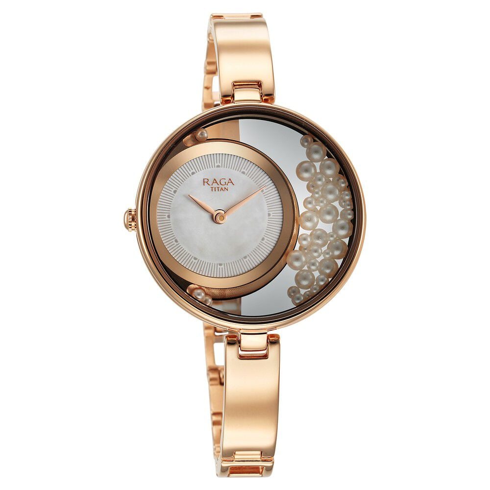 Titan Raga Power Pearls Quartz Analog White Dial with loose pearls Metal Strap Watch for Women - The Watch Factory ®