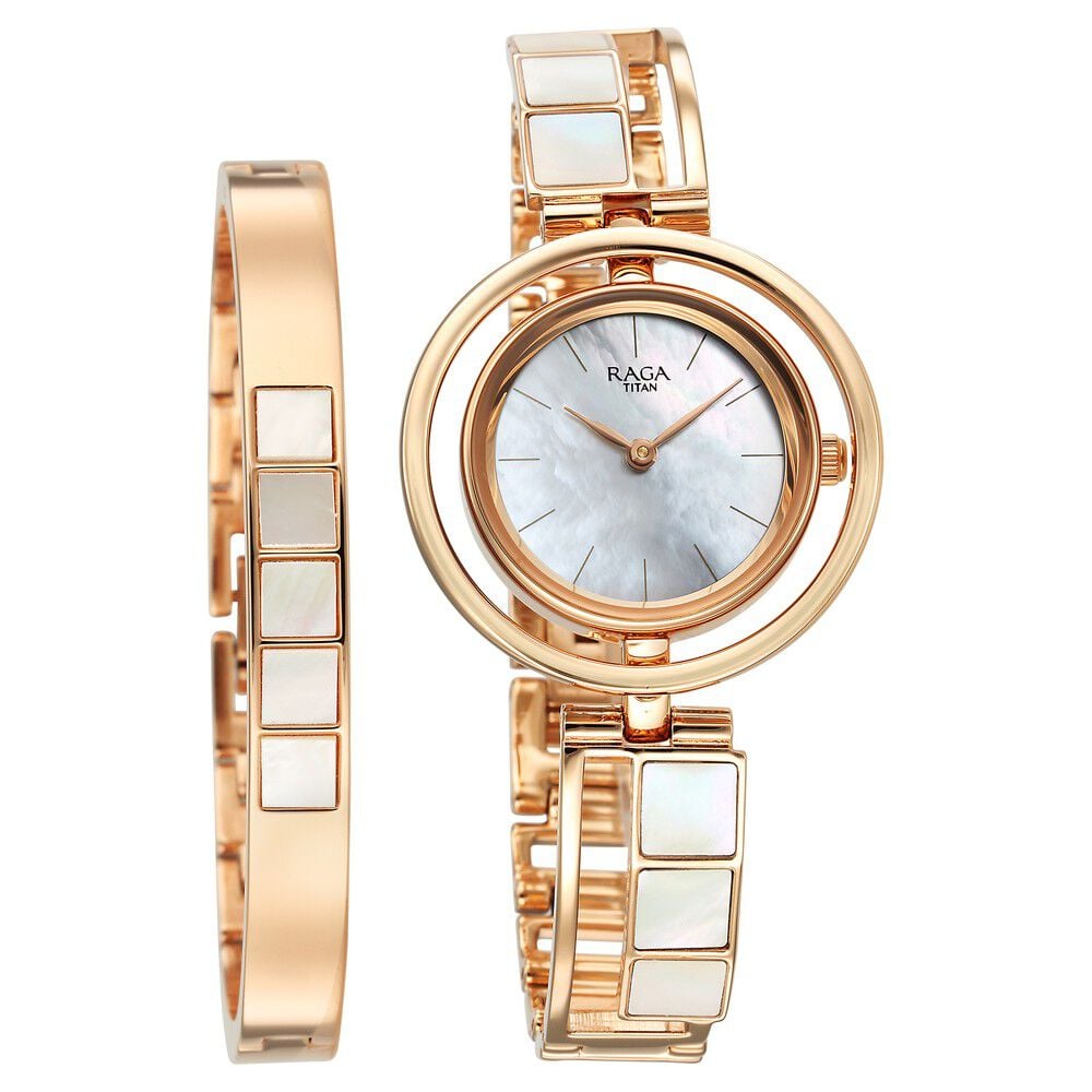 Titan Raga Power Pearls Quartz Analog Mother Of Pearl Dial Metal Strap Watch for Women - The Watch Factory ®