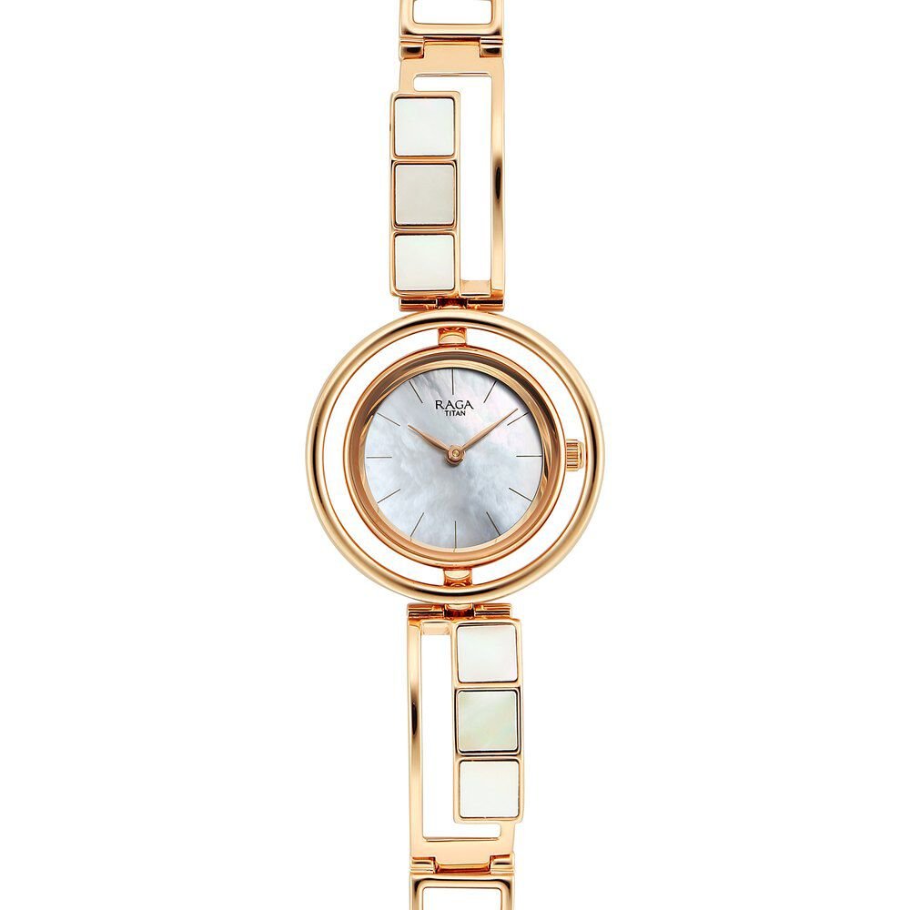 Titan Raga Power Pearls Quartz Analog Mother Of Pearl Dial Metal Strap Watch for Women - The Watch Factory ®