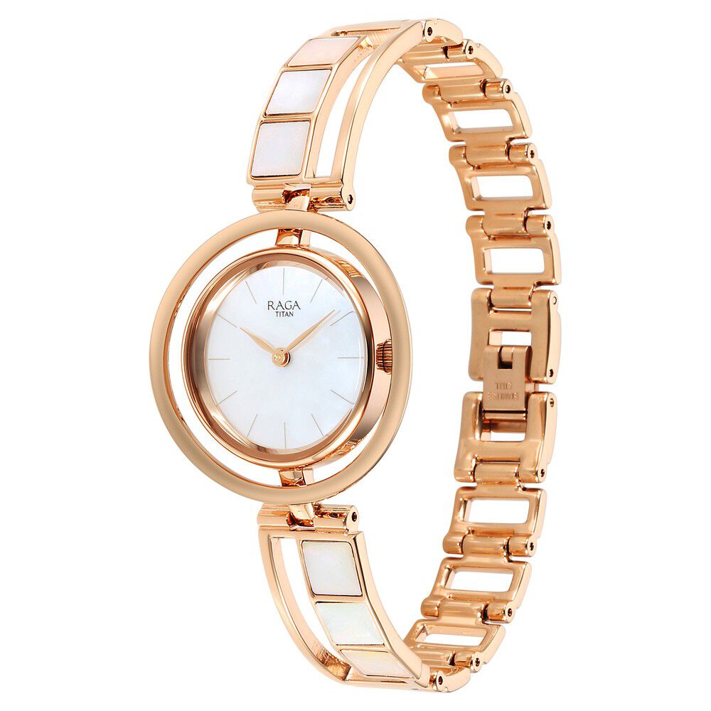 Titan Raga Power Pearls Quartz Analog Mother Of Pearl Dial Metal Strap Watch for Women - The Watch Factory ®