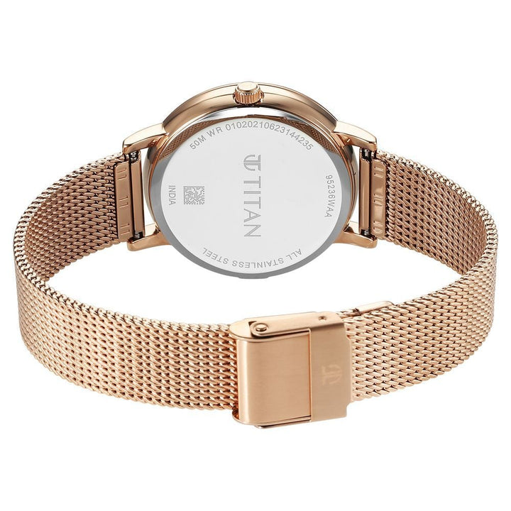 Titan Purple Style Up Quartz Analog Pink Dial Stainless Steel Strap Watch for Women - The Watch Factory ®