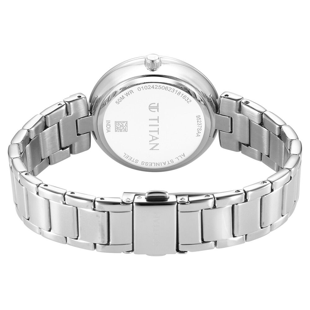 Titan Purple Style Up Quartz Analog Mother Of Pearl Dial Stainless Steel Strap Watch for Women - The Watch Factory ®