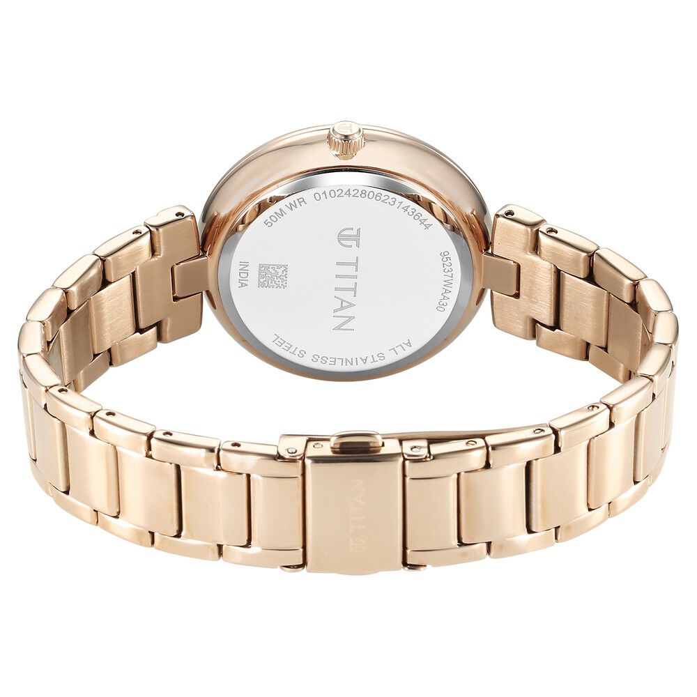 Titan Purple Style Up Quartz Analog Mother Of Pearl Dial Stainless Steel Strap Watch for Women - The Watch Factory ®