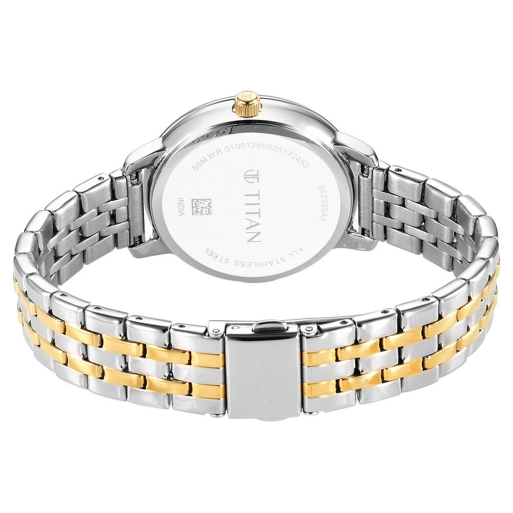 Titan Purple Style Up Quartz Analog Mother Of Pearl Dial Stainless Steel Strap Watch for Women - The Watch Factory ®