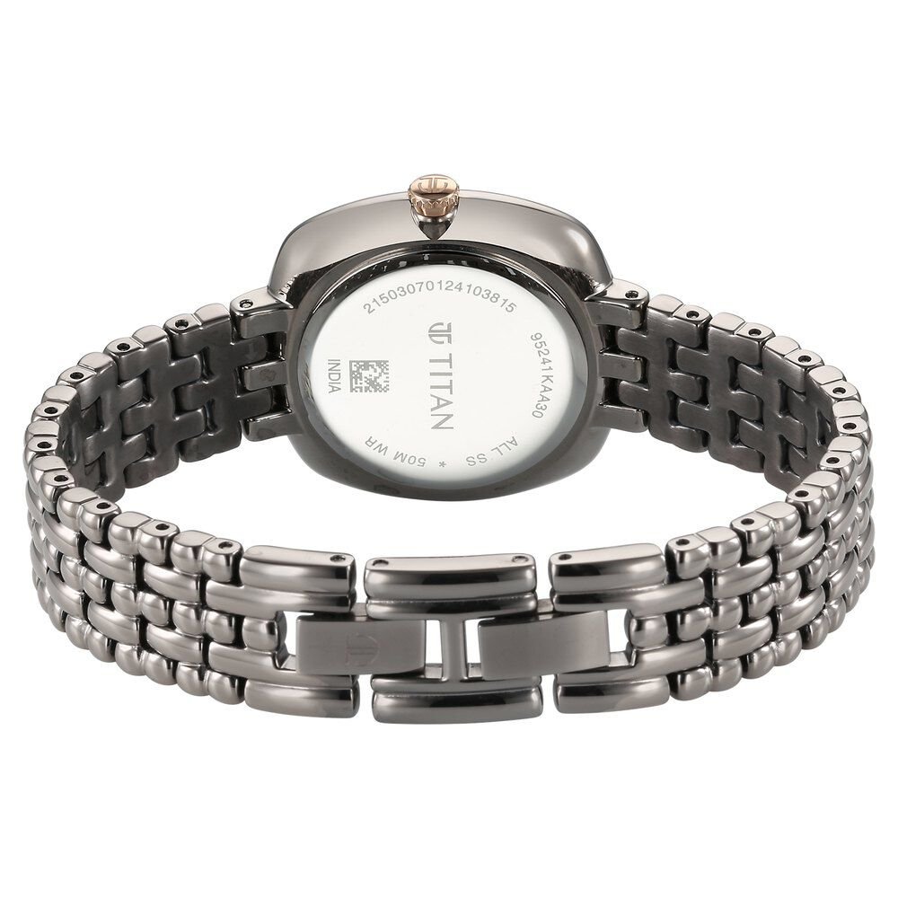 Titan Aura Quartz Analog Titanium Mother of Pearl Dial Titanium Stainless Steel Strap Watch for Women - The Watch Factory ®