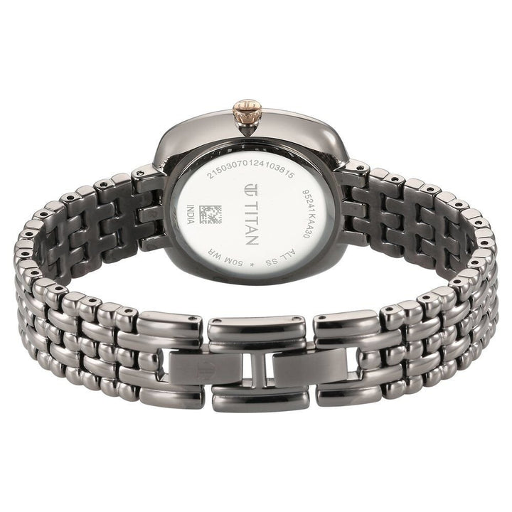 Titan Aura Quartz Analog Titanium Mother of Pearl Dial Titanium Stainless Steel Strap Watch for Women - The Watch Factory ®