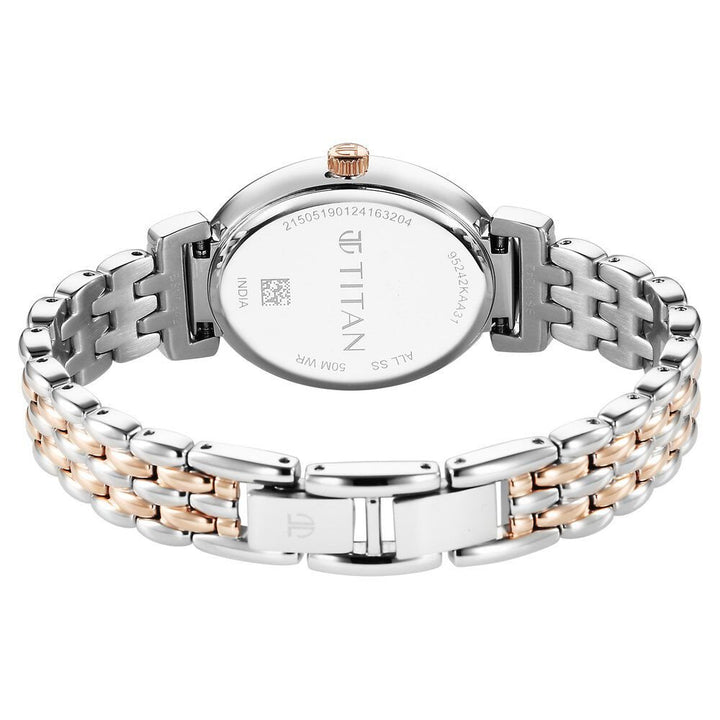 Titan Aura Quartz Analog Silver Dial With Two Toned Stainless Steel Strap Watch For Women - The Watch Factory ®