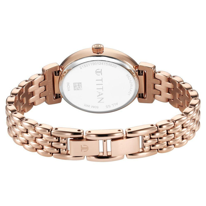 Titan Aura Quartz Analog Rose Gold Dial Rose Gold Stainless Steel Strap Watch for Women - The Watch Factory ®