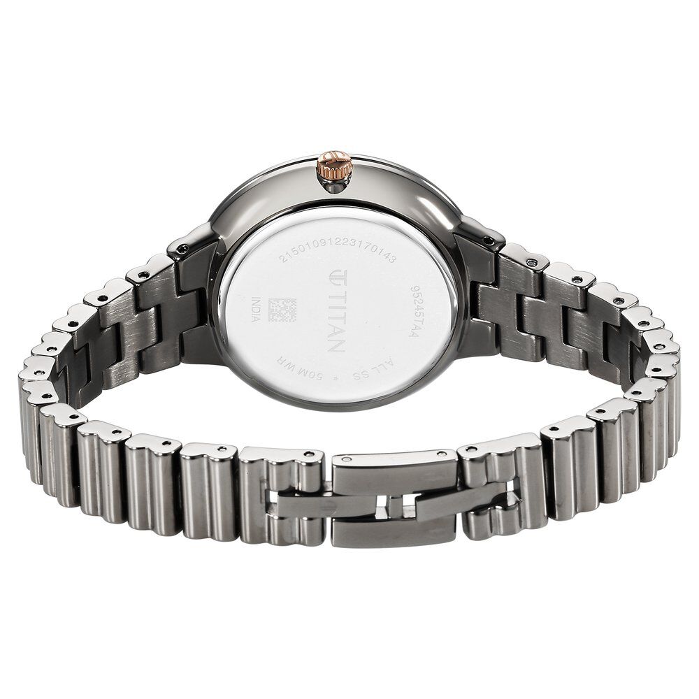 Titan Aura Quartz Analog Grey Dial Stainless Steel Strap Watch for Women - The Watch Factory ®
