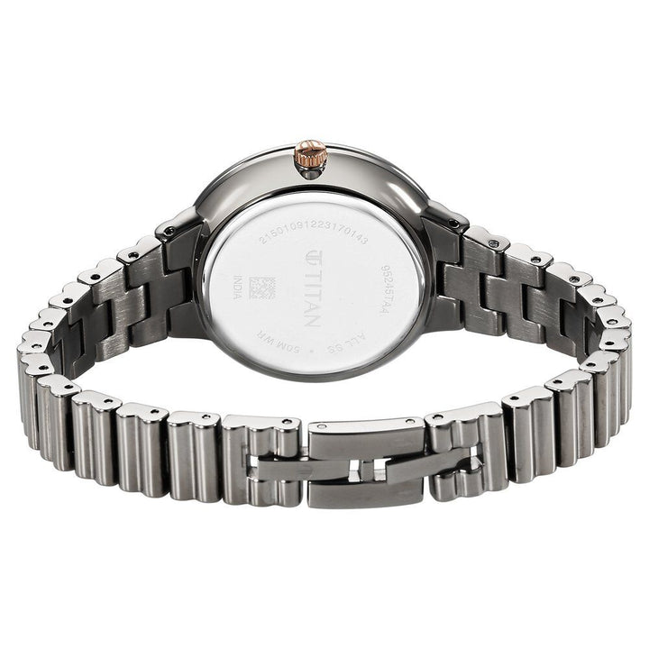 Titan Aura Quartz Analog Grey Dial Stainless Steel Strap Watch for Women - The Watch Factory ®