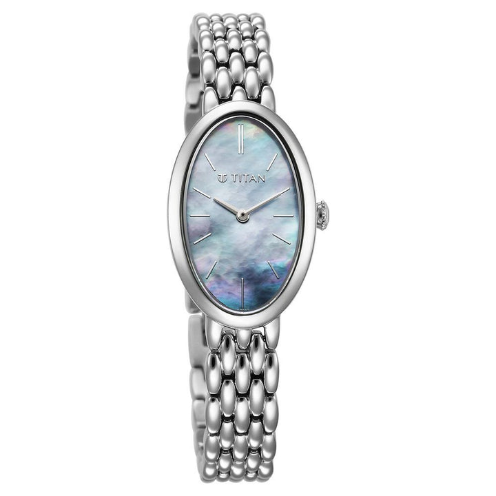 Titan Aura Quartz Analog Mother Of Pearl Dial Stainless Steel Strap Watch for Women - The Watch Factory ®