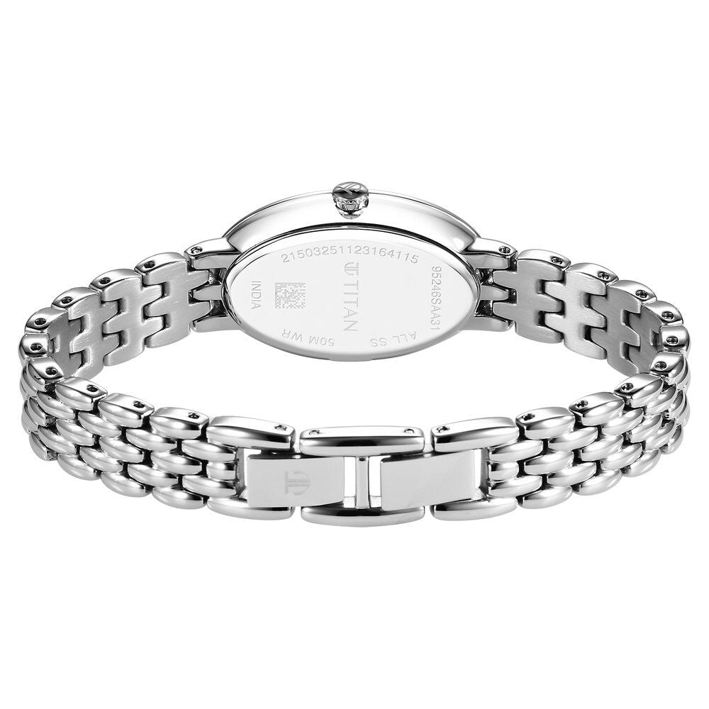 Titan Aura Quartz Analog Mother Of Pearl Dial Stainless Steel Strap Watch for Women - The Watch Factory ®