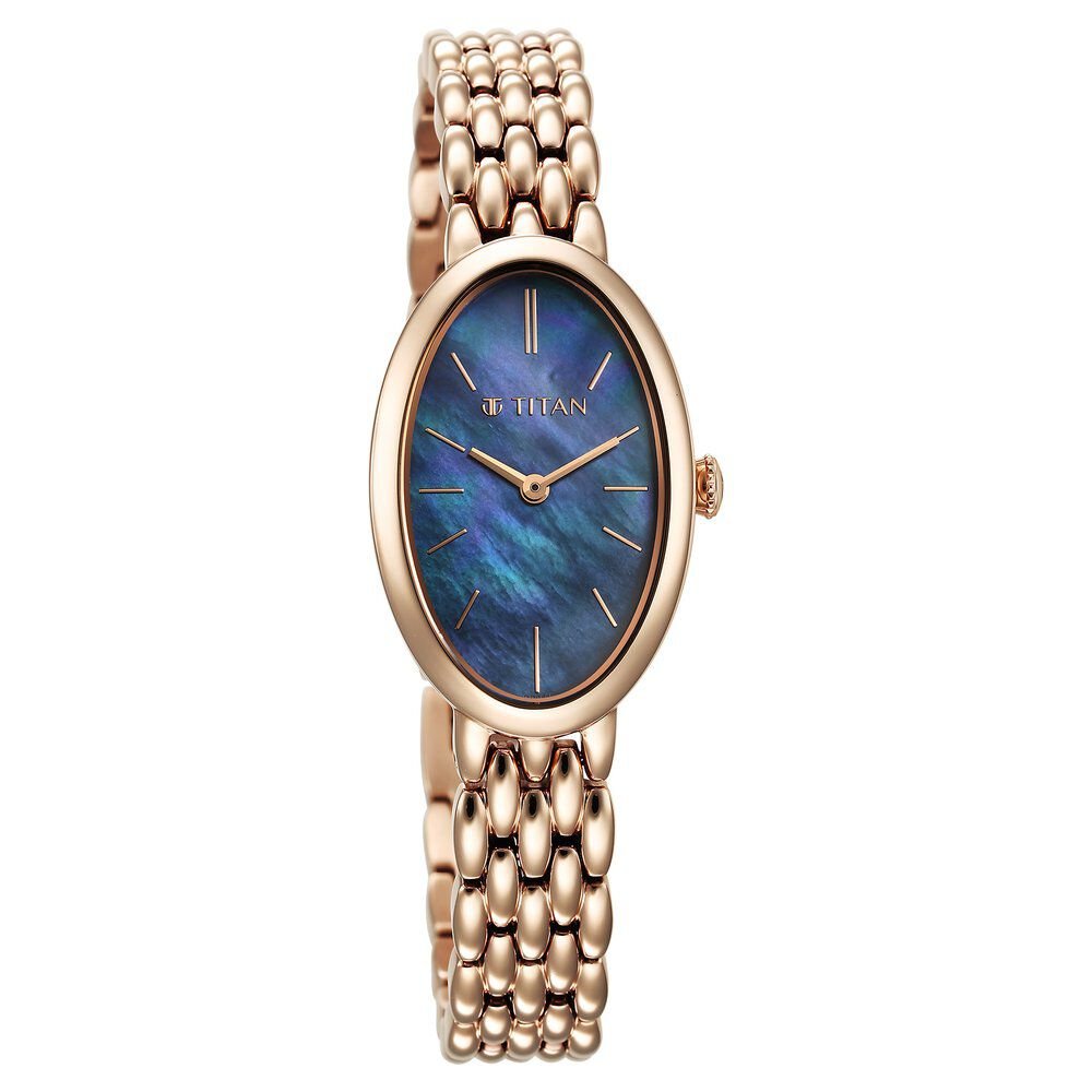 Titan Aura Quartz Analog Mother Of Pearl Dial Stainless Steel Strap Watch for Women - The Watch Factory ®